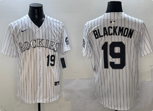 Men's Colorado Rockies Charlie Blackmon Nike White stitched Jersey