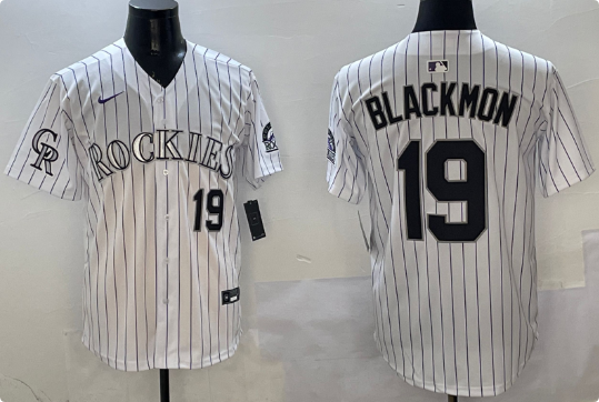 Men's Colorado Rockies Charlie Blackmon Nike White stitched Jersey