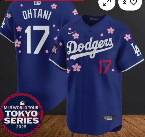 Shohei Ohtani #17 Dodgers Blue 2025 Tokyo Series Stitched Jersey
