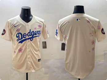 Men's Los Angeles Dodgers Blank Cream 2025 Tokyo Series Limited Stitched Baseball Jersey