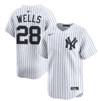 Men's New York Yankees #28 Austin Wells White 2025 Home Limited Stitched Baseball Jersey