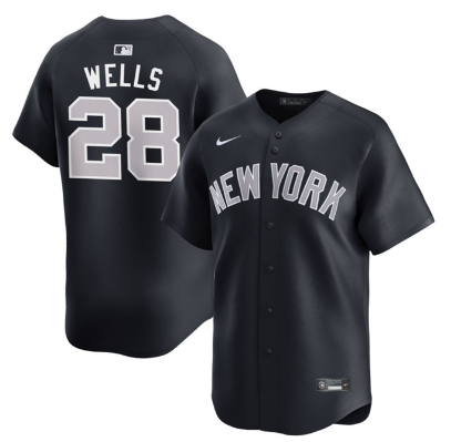 Men's New York Yankees #28 Austin Wells Navy 2025 Alternate Limited Stitched Baseball Jersey