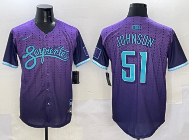 Men's Arizona Diamondbacks #51 Randy Johnson Purple 2025 City Connect Limited Stitched Baseball Jersey