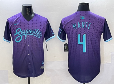 Men's Arizona Diamondbacks #4 Ketel Marte Purple 2025 City Connect Limited Stitched Baseball Jersey