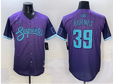 Men's Arizona Diamondbacks #39 Corbin Burnes Purple 2025 City Connect Limited Stitched Baseball Jersey
