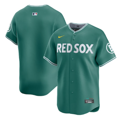 Men's Boston Red Sox Blank Green 2025 City Connect Limited Stitched Baseball Jersey