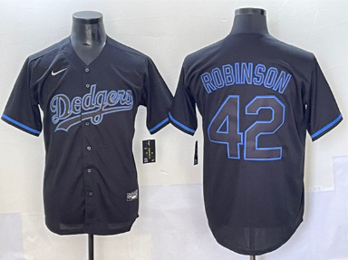 Men's Los Angeles Dodgers #42 Jackie Robinson Black Fashion Stitched Baseball Jersey