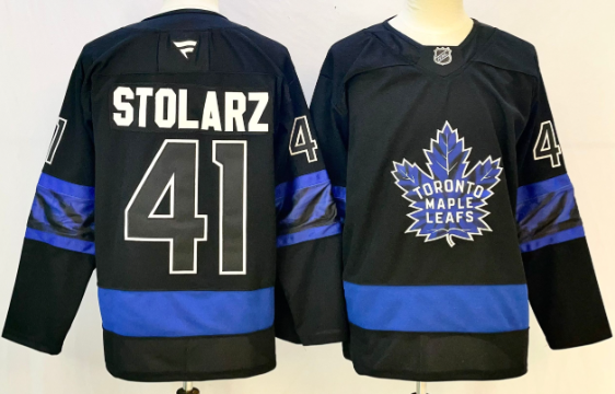 Men's Toronto Maple Leafs #41 Anthony Stolarz Black 2024-25 Stitched Hockey Jersey