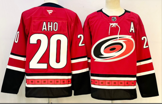 Men's Carolina Hurricanes Sebastian Aho Fanatics Red stitched Jersey