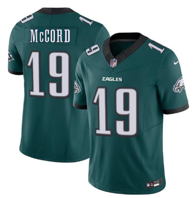 Men's Philadelphia Eagles #19 Kyle McCord Green   Stitched Jersey