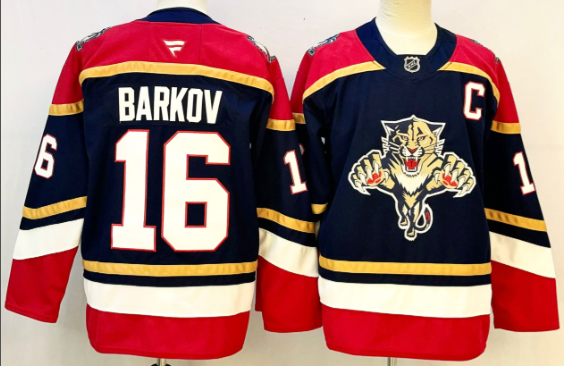 Men's Florida Panthers #16 Aleksander Barkov Black Stitched Jersey