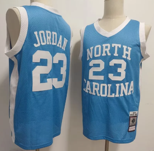 Men's North Carolina Tar Heels #23 Michael Jordan Light Blue Throwback Stitched Jersey
