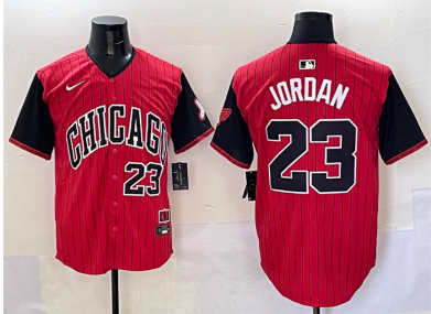 Men's Chicago White Sox #23 Michael Jordan Red Black 2025 City Connect Limited Stitched Baseball Jersey