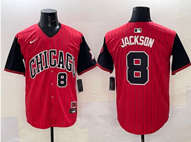 Men's Chicago White Sox #8 Bo Jackson Red Black 2025 City Connect Limited Stitched Baseball Jersey