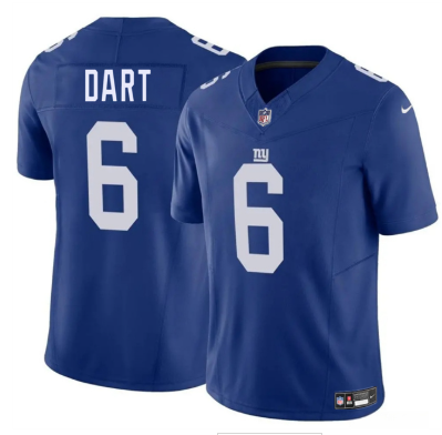 Men's New York Giants #6 Jaxson Dart Blue 2025 Draft F.U.S.E. Vapor Untouchable Limited Football Stitched Jersey