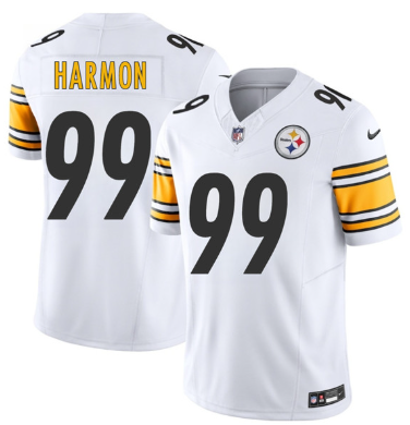 Men's Pittsburgh Steelers #99 Derrick Harmon White   Limited Football Stitched Jersey