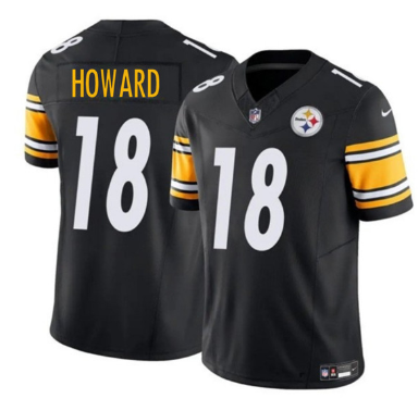 Men's Pittsburgh Steelers #18 Will Howard Black 2025 Draft F.U.S.E. Vapor Limited Football Stitched Jersey