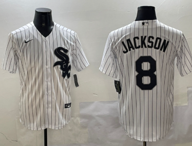 Men's Chicago White Sox #8 Bo Jackson White Cool Base Stitched Baseball Jersey