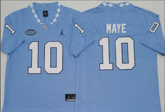 Men's North Carolina Tar Heels #10 Drake Maye   College Stitched Jersey