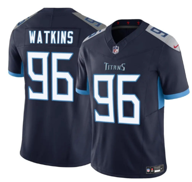 Men's Tennessee Titans #96 Carlos Watkins 2025 F.U.S.E. Vapor Limited Football Stitched Jersey