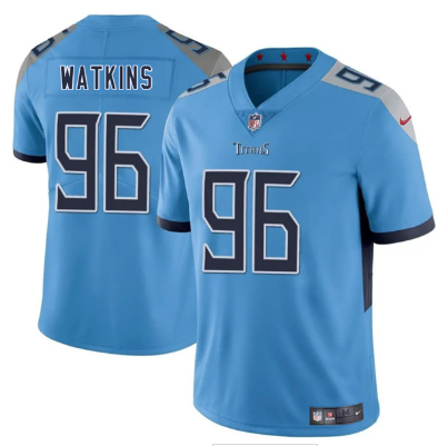 Men's Tennessee Titans #96 Carlos Watkins Blue 2025 F.U.S.E. Vapor Limited Football Stitched Jersey