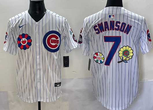 Men's Chicago Cubs #7 Dansby Swanson White 2025 Tokyo Series Limited Stitched Baseball Jersey