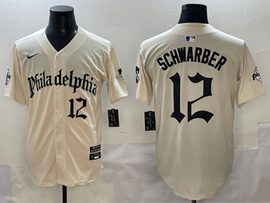 Men's Philadelphia Phillies #12 Kyle Schwarber   Stitched Jersey