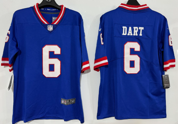Men's New York Giants #6 Jaxson Dart  Football Stitched Jersey