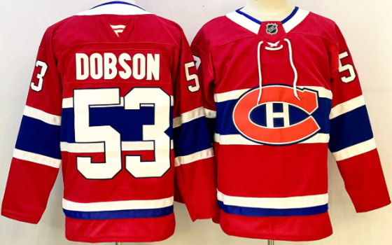 Men's Montreal Canadiens Fanatics Red Noach Dobson 53  Jersey