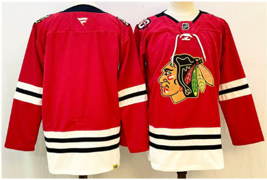 Men's Chicago Blackhawks Blank Red 2025 Home 100th Anniversary Stitched Hockey