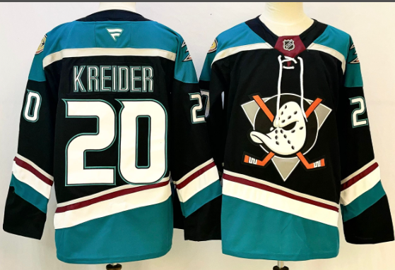 Men's Chris Kreider Anaheim Ducks Black Stitched Jersey