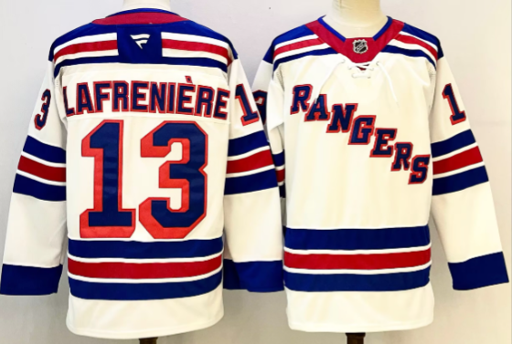 New York Rangers Alexis Lafreniere Fanatics  White Stitched NHL Jersey