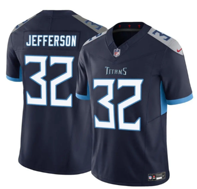 Men's Tennessee Titans #32 Jermar Jefferson Navy 2025 F.U.S.E. Vapor Limited Football Stitched Jersey