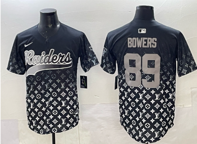 Men's Las Vegas Raiders #89 Brock Bowers Black Limited Stitched Baseball Jersey