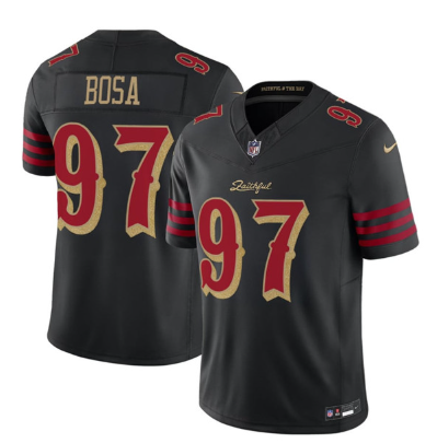 Men's San Francisco 49ers #97 Nick Bosa Black 2025 F.U.S.E. “Rivalries” Vapor Limited Football Stitched Jersey