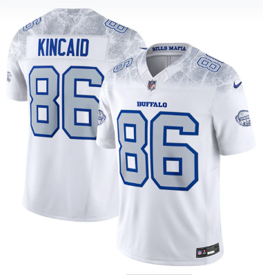 Men's Buffalo Bills #86 Dalton Kincaid White 2025 F.U.S.E. “Rivalries” Vapor Limited Football Stitched Jersey
