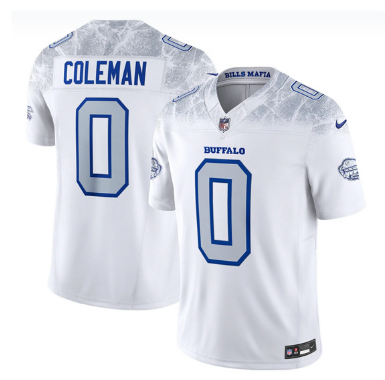 Men's Buffalo Bills #0 Keon Coleman White 2025 F.U.S.E. “Rivalries” Vapor Limited Football Stitched Jersey
