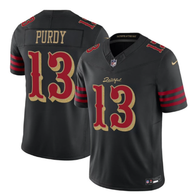 Men's San Francisco 49ers #13 Brock Purdy Black 2025 F.U.S.E. “Rivalries” Vapor Limited Football Stitched Jersey