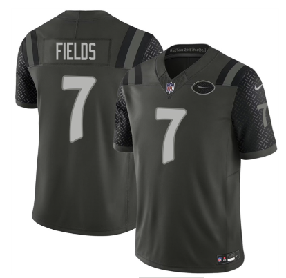 Men's New York Jets #7 Justin Fields Black 2025 F.U.S.E. “Rivalries” Vapor Limited Football Stitched Jersey