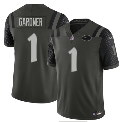 Men's New York Jets #1 Ahmad Gardner Black 2025 F.U.S.E. “Rivalries” Vapor Limited Football Stitched Jersey