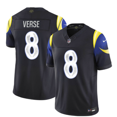 Men's Los Angeles Rams #8 Jared Verse Black 2025 F.U.S.E. “Rivalries” Vapor Limited Football Stitched Jersey