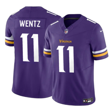 Men's Minnesota Vikings #11 Carson Wentz Purple 2024 F.U.S.E. Vapor Untouchable Limited Football Stitched Jersey