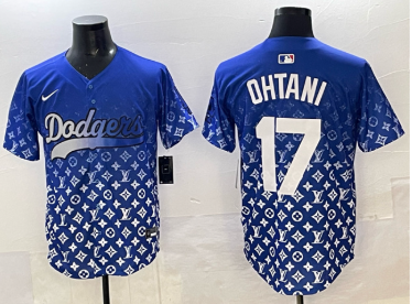 Men's Los Angeles Dodgers #17 Shohei Ohtani Blue Limited Stitched Baseball Jersey
