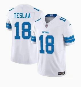 Men's Detroit Lions #18 Isaac TeSlaa White  Vapor Limited Football Stitched Jersey
