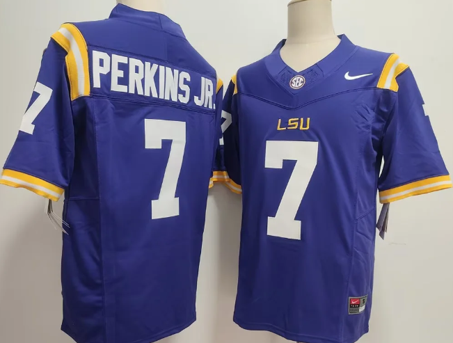 Men's LSU Tigers Nike Perkins Jr Jersey - Purple Men's LSU Tigers Nike Perkins Jr Jersey - Purple