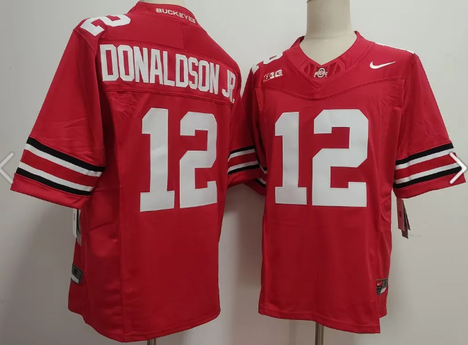 Men's Ohio State Buckeyes #12 CJ Donaldson Red 2025 F.U.S.E. Limited Stitched Jersey Men's Ohio State Buckeyes #12 CJ Donaldson Red 2025 F.U.S.E. Limited Stitched Jersey