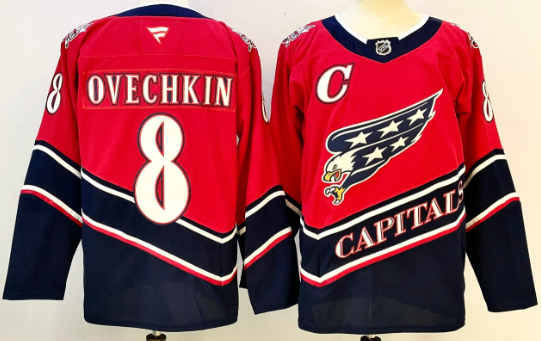 Men's Washington Capitals #8 Alex Ovechkin Red 2021 Retro Stitched NHL Jersey