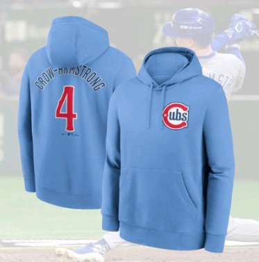Men's Chicago Cubs #4 Pete Crow-Armstrong Blue Stitched sweatshirt
