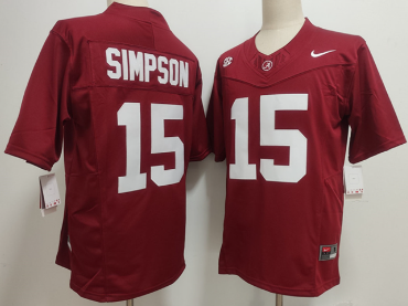 Men's Alabama Crimson Tide #15 Ty Simpson Red F.U.S.E. Stitched Football Jersey Men's Alabama Crimson Tide #15 Ty Simpson Red F.U.S.E. Stitched Football Jersey