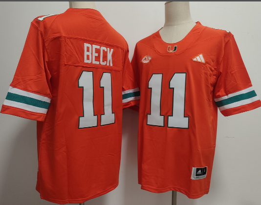 Carson Beck Miami Hurricanes 2025 Jersey orange Carson Beck Miami Hurricanes 2025 Jersey orange
